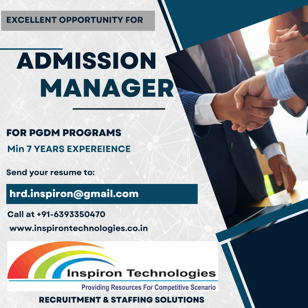 Admission Manager Jobs in Greater Noida